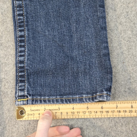 True Religion Jeans Womens 27 Fits 30x33 Blue Denim Straight Leg Flap Pocket Y2k - Picture 14 of 14